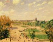 卡米耶 毕沙罗 : The Tuileries Gardens, Morning, Spring, Sun